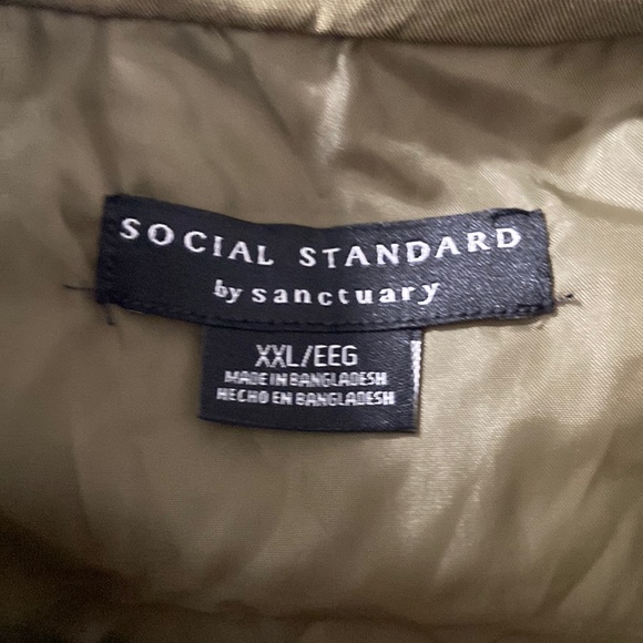 Social Standard by sanctuary XXL women's olive green quilted twill jacket EUC - Picture 4 of 12